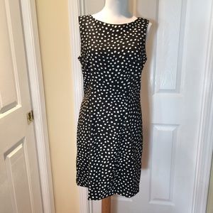 AB Studio Black/White Polka Dot Sheath Dress